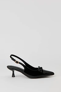 Bow Detail Slingback Kitten Heel