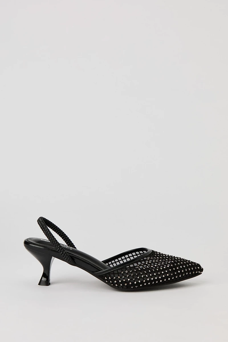 Rhinestone Slingback Pump