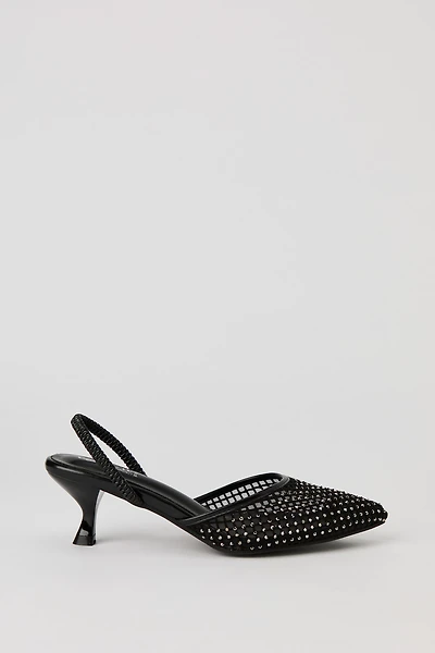 Rhinestone Slingback Pump