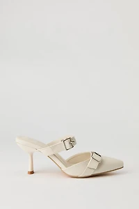 Escarpins à talons bobine en similicuir avec boucle