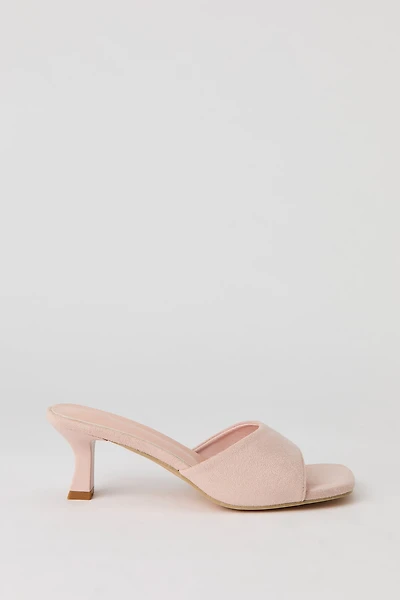 Faux Leather Heeled Mule