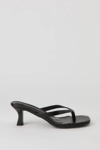 Faux Leather Thong Kitten Heel