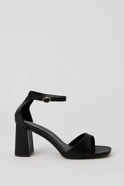 Faux Leather Ankle Band High Heel