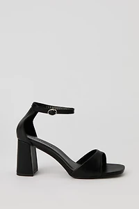 Faux Leather Ankle Band High Heel