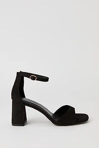 Faux Suede Ankle Strap Heel