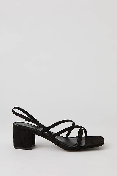Faux Suede Strappy Block Heel