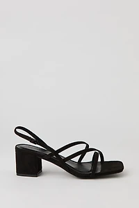 Faux Suede Strappy Block Heel
