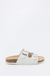 Mules avec semelles en liège et boucle