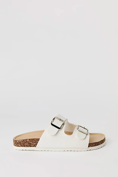 Sandales à enfiler avec semelle en liège et boucles