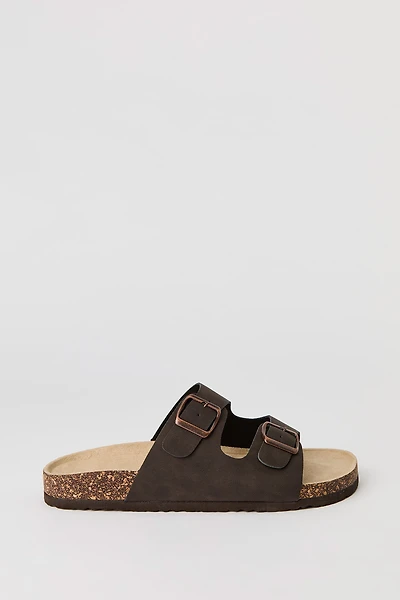 Buckled Cork Slide Sandal