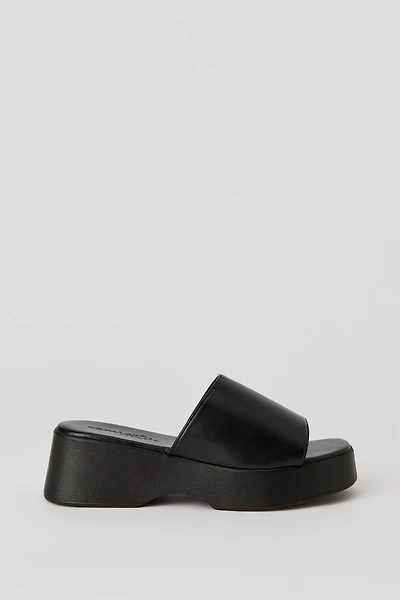 Faux Leather Wedge Sandal