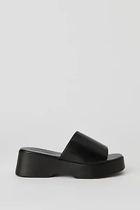 Faux Leather Wedge Sandal