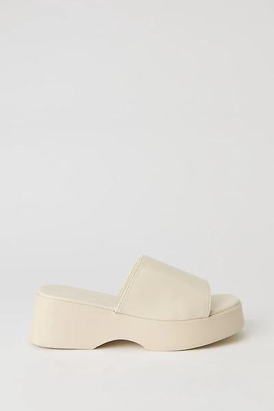 Sandales à talon compensé en similicuir