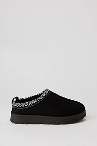 Faux Suede Embroidered Slipper Booties