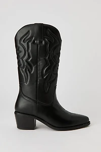 Faux Leather Cowboy Boot