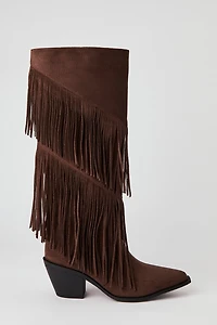 Faux Suede Fringe Boot