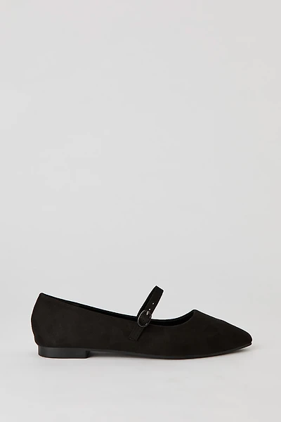 Faux Suede Mary Jane Ballet Flat