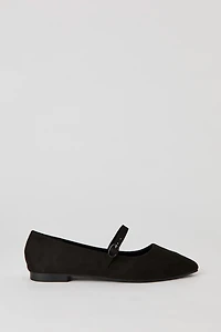 Faux Suede Mary Jane Ballet Flat