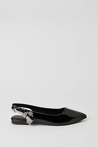 Rhinestone Bow Slingback Flat