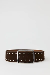 Suede Studded Belt