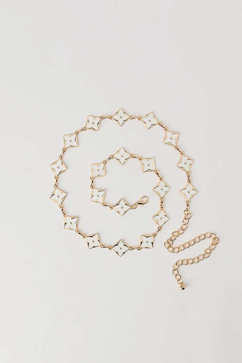 Ceinture en chaîne avec breloques de trèfles