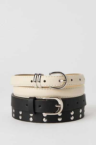 Ensemble avec ceinture unie et cloutée