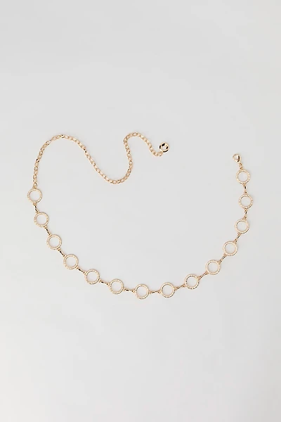 Rhinestone Circle Chain Belt