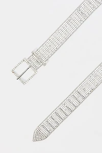 Ceinture à boucle carrée garnie de pierres du Rhin