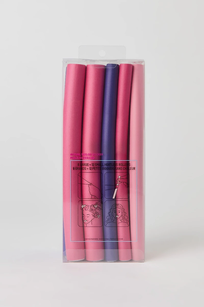 Ensemble de bigoudis sans chaleur