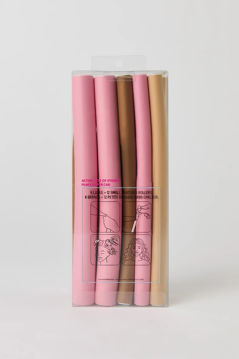 Ensemble de bigoudis sans chaleur