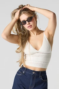 Cami crochetée à col en V