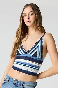 Crochet V-Neck Cropped Tank