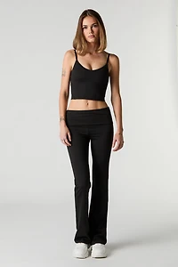 Pantalon Active à jambe évasée et taille pliée