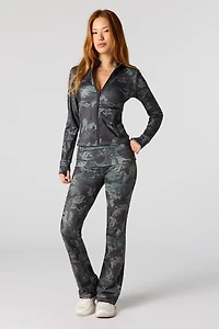 Legging Active à jambe évasée et taille repliée