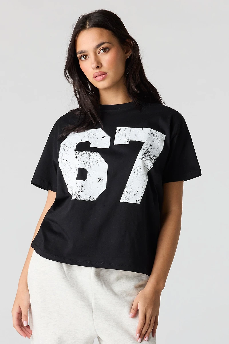 T-shirt de coupe garçonne imprimé