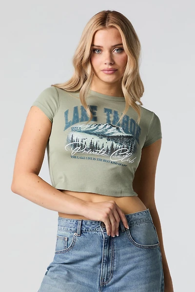 T-shirt ultracourt à imprimé Lake Tahoe