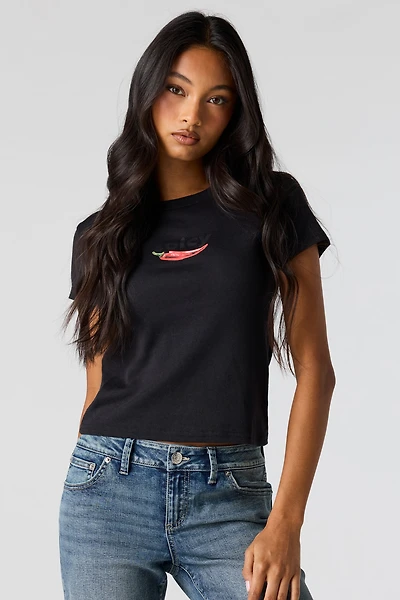 Graphic Ribbed T-Shirt