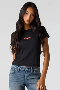 Graphic Ribbed T-Shirt