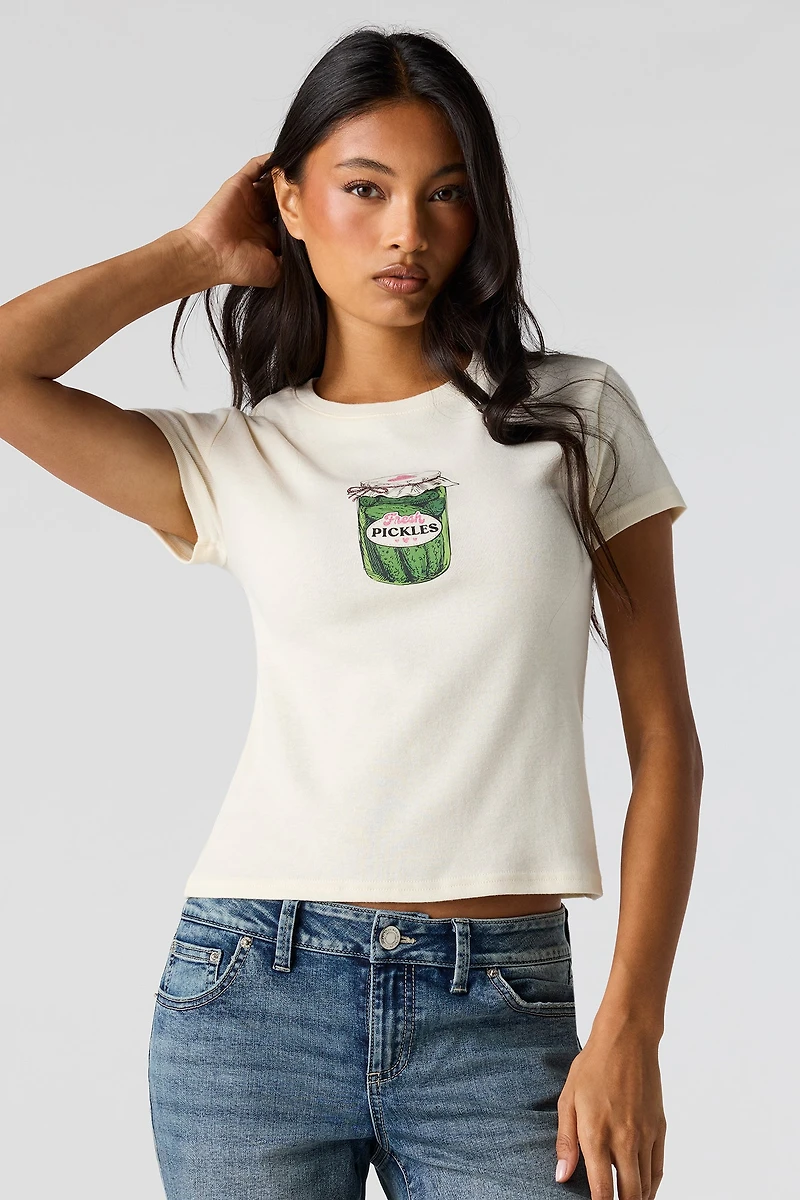 Graphic Ribbed T-Shirt