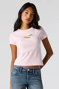 Graphic Ribbed T-Shirt