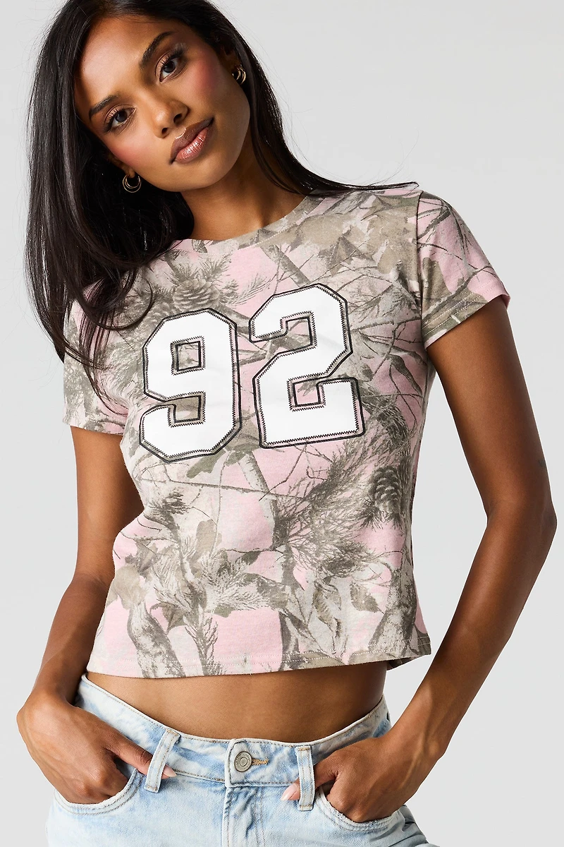 Numbered Graphic Printed Classic Top