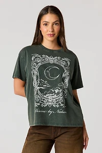 Cosmic Graphic Washed Boyfriend T-Shirt