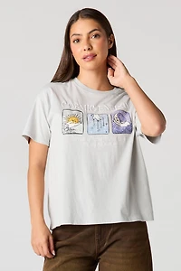 Cosmic Graphic Washed Boyfriend T-Shirt