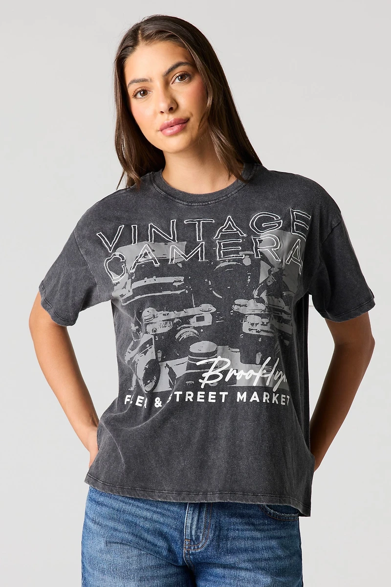 Destination Graphic Washed Boyfriend T-Shirt