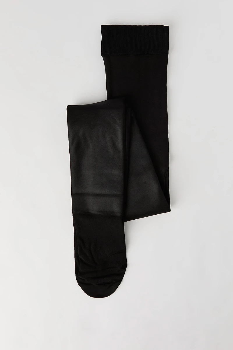 Collants chatoyants doublés de similifourrure