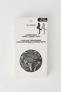 Sheer & Rhinestone Fishnet Tights (2 Pack)