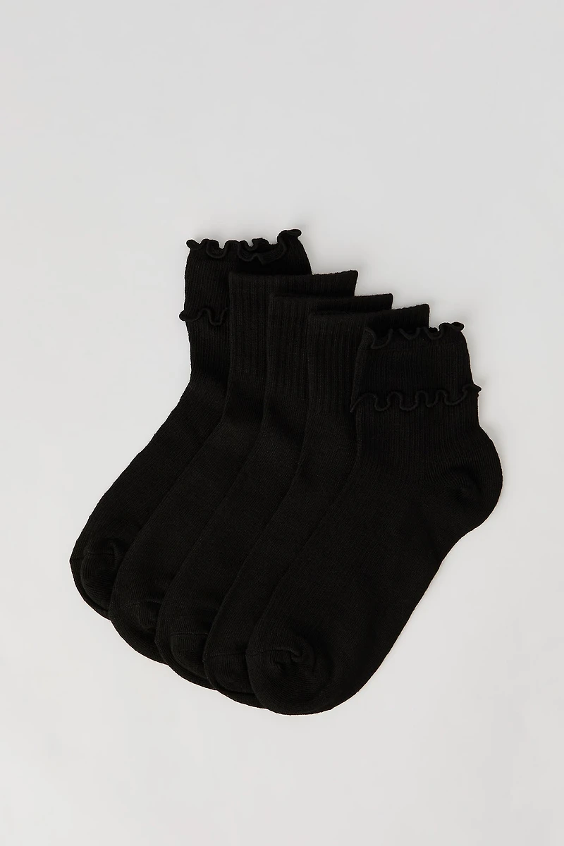 Ruffled Quarter Socks (5 Pack)