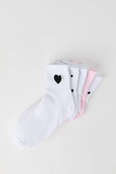 Chaussettes avec motif brodé Saint-Valentin (5 paires)