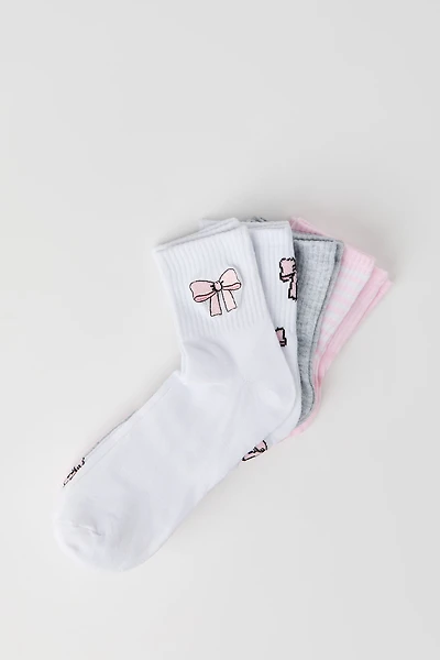 Bow Quarter Socks (5 Pack)