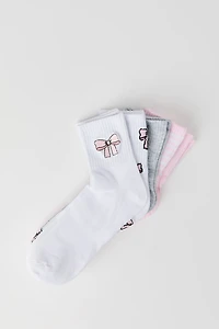 Bow Quarter Socks (5 Pack)